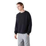Grimelange Stephan Erkek Yumuşacık Kışlık Kumaşlı 3 İplik Organik Pamuk Örme Oversize Sweatshirt, Siyah, L