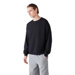 Grimelange Stephan Erkek Yumuşacık Kışlık Kumaşlı 3 İplik Organik Pamuk Örme Oversize Sweatshirt, Siyah, M