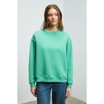 GRIMELANGE SUSANA Kadın Bisiklet Yaka İçi Polarlı Oversize Fit Basic Mint Yeşil Sweatshirt
