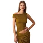 Grimelange Tosıa Kadın Slim Fit Örme Yeşil Bluz, S