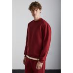 GRIMELANGE TRAVIS Erkek Organik Kumaşlı Yumuşacık Regular Fit Yuvarlak Yakalı Bordo Sweatshirt