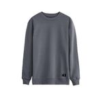 Grimelange TRAVIS Erkek Organik Kumaşlı Yumuşacık Regular Fit Yuvarlak Yakalı Koyu Gri Sweatshirt M