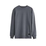 Grimelange TRAVIS Erkek Organik Kumaşlı Yumuşacık Regular Fit Yuvarlak Yakalı Koyu Gri Sweatshirt