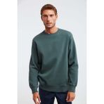 Grimelange Travıs Erkek Organik Kumaşlı Yumuşacık Regular Fit Yuvarlak Yakalı Koyu Yeşil Sweatshirt - XL - Koyu - Yeşil