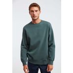 GRIMELANGE Travıs Erkek Organik Kumaşlı Yumuşacık Regular Fit Yuvarlak Yakalı Koyu Yeşil Sweatshirt