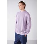 GRIMELANGE Travıs Erkek Organik Kumaşlı Yumuşacık Regular Fit Yuvarlak Yakalı Lila Sweatshirt