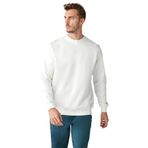 Grimelange TRAVIS Erkek Yumuşacık Kumaşlı Regular Fit Yuvarlak Yakalı Beyaz Sweatshirt XXL