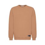 Grimelange Travis Erkek Yumuşacık Kumaşlı Regular Fit Yuvarlak Yakalı Kahverengi Sweatshirt, L