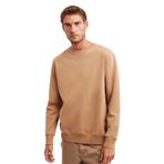 Grimelange Travis Erkek Yumuşacık Kumaşlı Regular Fit Yuvarlak Yakalı Kahverengi Sweatshirt, M