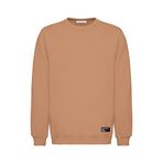 Grimelange Travis Erkek Yumuşacık Kumaşlı Regular Fit Yuvarlak Yakalı Kahverengi Sweatshirt, S