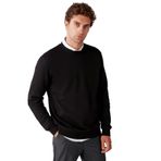 Grimelange Travis Erkek Yumuşacık Kumaşlı Regular Fit Yuvarlak Yakalı Siyah Sweatshirt Siyah M