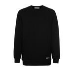 Grimelange Travis Erkek Yumuşacık Kumaşlı Regular Fit Yuvarlak Yakalı Siyah Sweatshirt Siyah XL