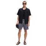 Grimelange TYRONE Erkek Beli Lastikli Arka Tek Cepli Relaxed Fit Gri Şort Gri M