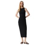Grimelange Uwen Kadın Slim Fit Kayık Yaka Kolsuz Astarlı Uzun Siyah Elbise, S