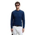 Grimelange VAREX Erkek Yuvarlak Yaka Basic Slim Fit Triko İndigo Kazak - 2XL