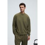 Grimelange VIENTO Erkek Bisiklet Yaka Uzun Kollu Regular Fit Haki Sweatshirt - 2XL