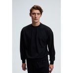 Grimelange VIENTO Erkek Bisiklet Yaka Uzun Kollu Regular Fit Siyah Sweatshirt - XL