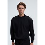 GRIMELANGE VIENTO Erkek Bisiklet Yaka Uzun Kollu Regular Fit Siyah Sweatshirt