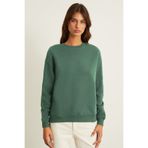 GRIMELANGE VİLİ Kadın İçi Polarlı Oversize Fit Basic Bisiklet Yaka Uzun Kollu Yeşil Sweatshirt