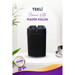 Grimor Life 1 Adet Kare Siyah Çizgili Dekoratif Plastik Kokusuz Yanmaz Küllük Kül Tablası - TEKLİ