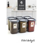 Grimor Life 6 Adet Kare Bianca Sızdırmaz Hava Almaz Etiketli Erzak Bakliyat Saklama Kabı Seti 1200 ml - 6'Lı 1200 ml