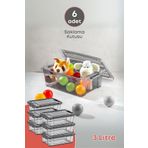 Grimor Life 6 Adet Kilitli Saklama Kutusu Dolap İçi Düzenleyici Organizer Saklama Kabı 3 Lt Gri