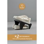 grimorlife 10 lu Çiftli Ayakkabı Rampası Ayakkabı Düzenleyici Dolap İçi Organizer