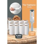 grimorlife Tüy Toplayıcı Rulo Yapışkanlı 12 Li Yedek Rulo (Kedi - Köpek Tüy Toplayıcı)