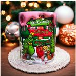 Grinch Tasarım Kupa-Hediye Kupa Bardak - Pembe - 330 ml