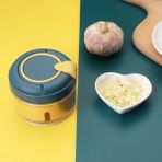 Grinder-1pcs Mini Sarımsak Kırıcı Çok Fonksiyonlu Fıstık Kırıcı Sarımsak Öğütücü Manuel Biber Öğütücü Paslanmaz Çelik Bıçaklar (Yurt Dışından) - Beyaz - Gri