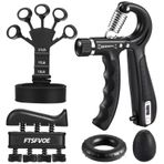 Grip Strength Trainer Kit (5'li Paket) El Kavrama Güçlendirici, El Uzatma Egzersizi, Parmak Sedye, Stres Giderici Top ve Önkol Egzersiz Halkası, Kas Geliştirme ve Yaralanma İyileştirme için