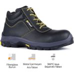 Gripper Gobi Gpr 25 S3 Hro Src Vidala Deri Fiberglass burunlu Kevlar Ara Tabanlı iş botu - Siyah