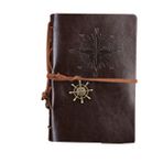 GRIRIW Retro Deri Kapaklı Defter Doldurulabilir Çizgi Defterler Okul Ofis Seyahat Küçük Kahve Günlüğü Planlayıcı Kolye Uçlu