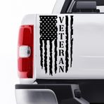 GRIT KULTURE Veteran Eskitilmiş Amerikan Bayrağı Vinil Çıkartma Kamyonlar, Bagaj Kapısı, Arabalar, Pencereler için Çoğu Kamyonetle Uyumlu AB Bayrağı - Arka Grafik ABD, ABD Bayrağı Araba Çıkartması