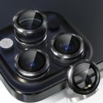 Gritty İphone 15 Pro-15 Pro Max Uyumlu Kamera Lens Koruyucu Siyah