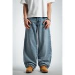 GRJ denim Iced Blue Wide Leg Oversize Baggy Jean Erkek Pantolon