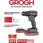 Grogh Akülü Şarjlı Matkap 20V 2AH Darbeli Delme Vidalama Matkap(Brushless MOTOR)(GRX2022-2 Bmc) - 1 SET