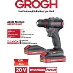 Grogh Akülü Şarjlı Matkap 20V 2AH Darbesiz Delme Vidalama Matkap(Brushless MOTOR)(GRX2011-2 Bmc) - 1 SET