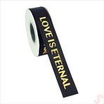 Grogren Kurdele Eternal Altın Baskılı, 2,5cm x 23mt - Siyah