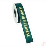 Grogren Kurdele Eternal Altın Baskılı, 2,5cm x 23mt - Yeşil
