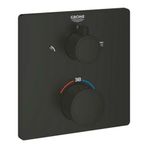 Grohe 1022092430 Grohtherm Mat Siyah 2 Çıkışlı Divertörlü Termostatik Banyo Duş Bataryası