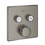 Grohe 29124AL0 Brushed Hard Graphite Smartcontrol Ankastre Termostatik 2 Çıkışlı Banyo Bataryası