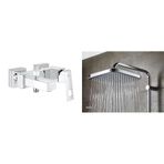 Grohe Eurocube Tek Kumandalı Banyo Bataryası + Tempesta System 250 Kare Duvara Monte Duş Sistemi Seti