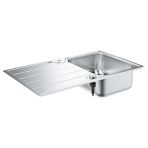Grohe Lavabo 1 lavabo damlama alanlı, K500 serisi, ters çevrilebilir, 86 x 50 x 17 cm, renk paslanmaz çelik krom kaplama (referans: 31571SD1)