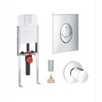 Grohe Uniset 8 cm Gömme Rezervuar Montaj Seti - Gömme Rezervuar + Yuvarlak Kumanda Paneli + Ara Kesme Valfi