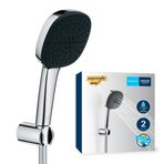 GROHE Vitalio Comfort 110 El Duşu Seti, 110mm Kare 2 Akışlı El Duşu, Duş Başlığı Tutucu, 1750mm Duş Hortumu, Duş Başlığı Seti, Krom, 26399001