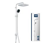GROHE Vitalio Comfort 250 Flex Duş Sistemi, Yön Değiştiricili, Duvar Dışı Bağlantılı, 2 Akışlı 250mm Tepe Duşu, 2 Akışlı 110mm El Duşu, 1500 ve 500mm Duş Hortumu, Duş Başlığı Seti, 26986001