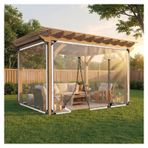 Grometli şeffaf brandalar ， Fermuarlı PVC Şeffaf Su Geçirmez Branda Yan Paneller ， UV Korumalı Branda ， branda su geçirmez ağır hizmet ， Vinil Şeffaf Tarp Perdeler(H2.2xW2m/H7.2xW6.5ft)