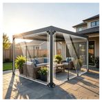 Grometli şeffaf tenteler, Fermuarlı Şeffaf Su Geçirmez Muşamba, Dış Mekan PVC Branda Perdeler, Vinil Şeffaf Tarp Perdeler, branda su geçirmez ağır hizmet tipi(H2.5xW2m/H8.2xW6.5ft)