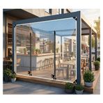 Grometli temiz brandalar, ağır hizmet tipi su geçirmez şeffaf brandalar, şeffaf vinil branda, fermuarlı kapılı şeffaf su geçirmez branda, Dış Mekan Perdeleri, dış mekan(H2xW5m/H6.5xW16.4ft)
